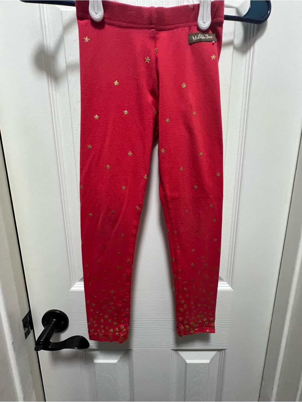 Matilda Jane Red Leggings with Gold Star Accents